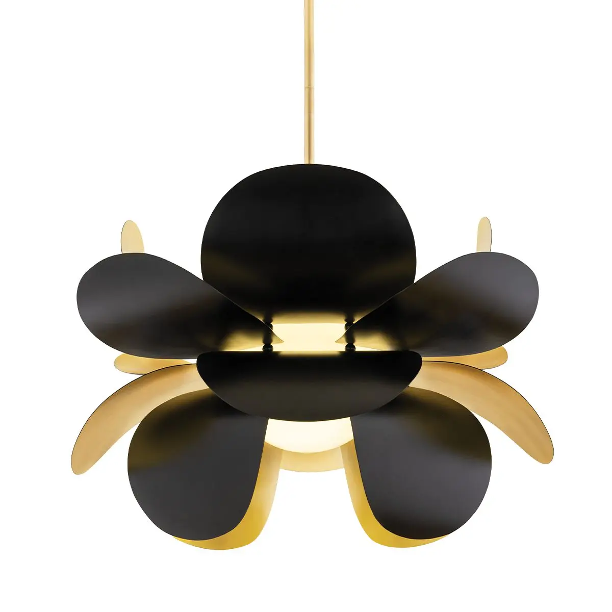 Large Ginger Chandelier with Handcrafted Iron Design and Optional Gold Leaf Finish
