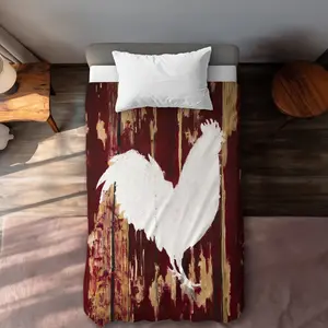 360 stand Twin Extra Long Rooster Silhouette Decorative Duvet Cover - Bedroom Bedding Set, Textile Bedding for Home Use, Chicken Duvet Covers, Comfortable Duvet Covers