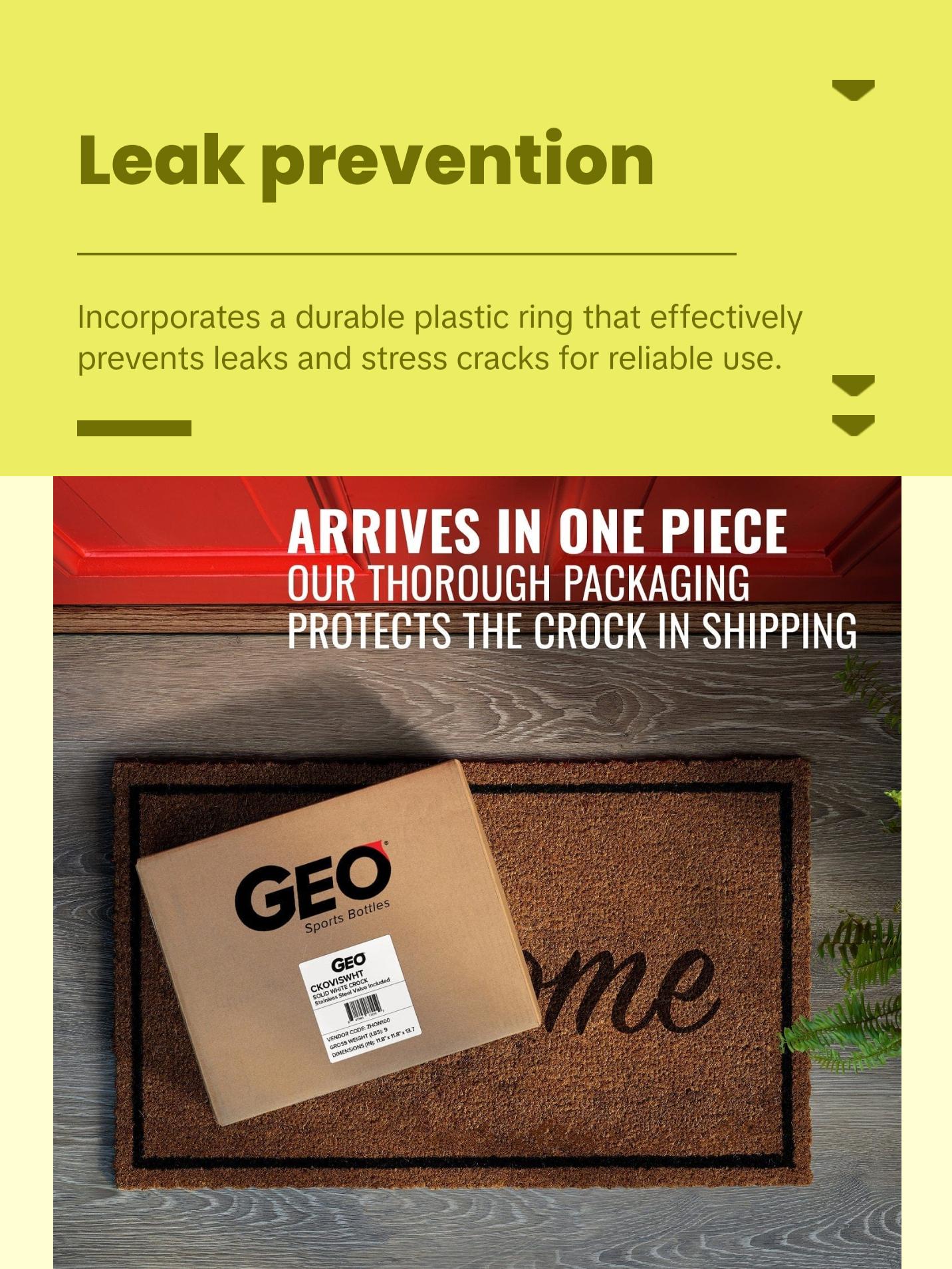 GEO Porcelain Ceramic Crock Water Dispenser w/ Stand – White