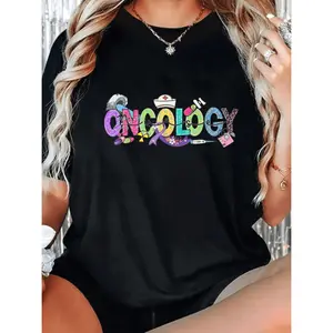 Oncology Nurse Month Medical Assistant Nursing Oncologist T-Shirt Casual Short Sleeve Shirt, Casual Wear | Awareness Tshirt | Machine Washable Top