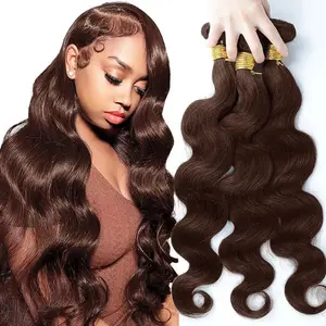 #4 Dark Brown Body Wave Bundles 1/3PCS Human Hair Bundles 18-30 Inches Remy Hair Extensions For Women Brazilian Double Weft Draw