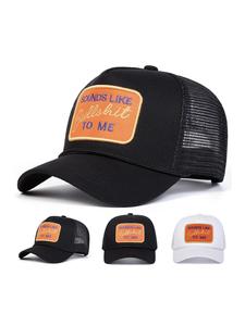 letter pattern trucker hat, casual outdoor sports hat for men & women, adjustable sun protection cap for daily wear