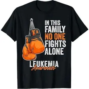 Leukemia Awareness Month Boxing Gloves Orange Ribbon T-Shirt