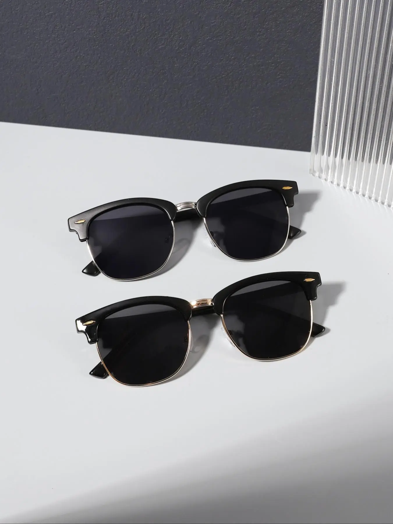 Men's Rectangle Frame Sunglasses, Trendy Casual Full Rim Sunglasses for Everyday Use, Fashion Accessories for Outdoor Activities, Fashionable Frames Sunglasses, Rectangular Sunglasses, Rectangle Styles Sunglasses