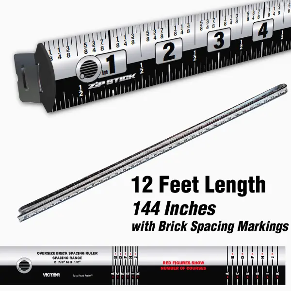 ProSpan Zip Stick Magnetic Measuring Tool, 144 in Construction Tool with Magnetic Grip for Metal Surfaces, Construction Tools