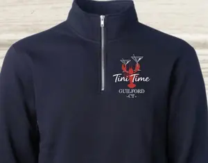Shore Line Tini Time Unisex 1/4 Zip Pullover Coastal Vibes Lobster Motif Fitted Long Sleeve Medium Length Casual Beachwear for Beach Lovers Womenswear Aesthetic - 1/4Zip, Cocktail - Hoodie, Piece Caffeine Lover's Sweatshirt