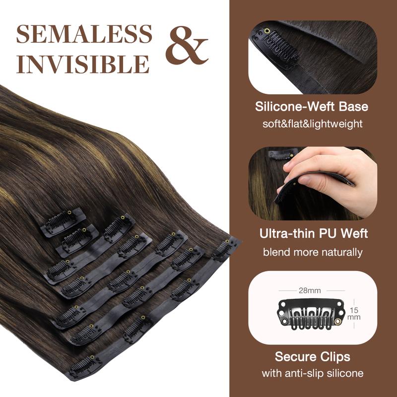 GOOGOO Invisi Edge Injected Seamless Clip in Human Hair Extensions Invisible Natural Straight GOOGOO Invisi Edge Injected Seamless Clip in Human Hair Extensions Invisible Natural Straight