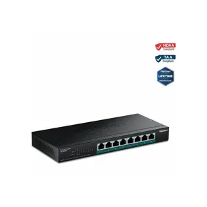 TRENDnet 8-Port 2.5G PoE++ Switch, TPE-BG380, 8 x 2.5GB PoE++ Ports, 230W Poe Power Budget, 40Gbps Switching Capacity, NDAA + TAA Compliant, Lifetime TRENDnet Protection