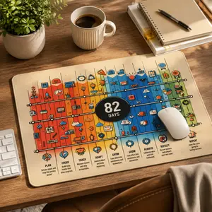 HP Mouse Pad, Tudio Series, Computer Mouse Mat with Anti-Slip Rubber Base, Easy Gliding, Spill-Resistant Surface, Durable Materials, Portable, in a Fresh Modern Design, White, Graphite