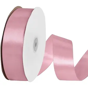 Dusty Pink Ribbon 1-1/2 inch X 100 Yards Ribbons for Gift Wrapping Bows Bouquet Sewing Craft Home Hair Floral