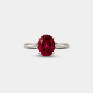 Ruby & Diamond Accent 3-Stone Ring