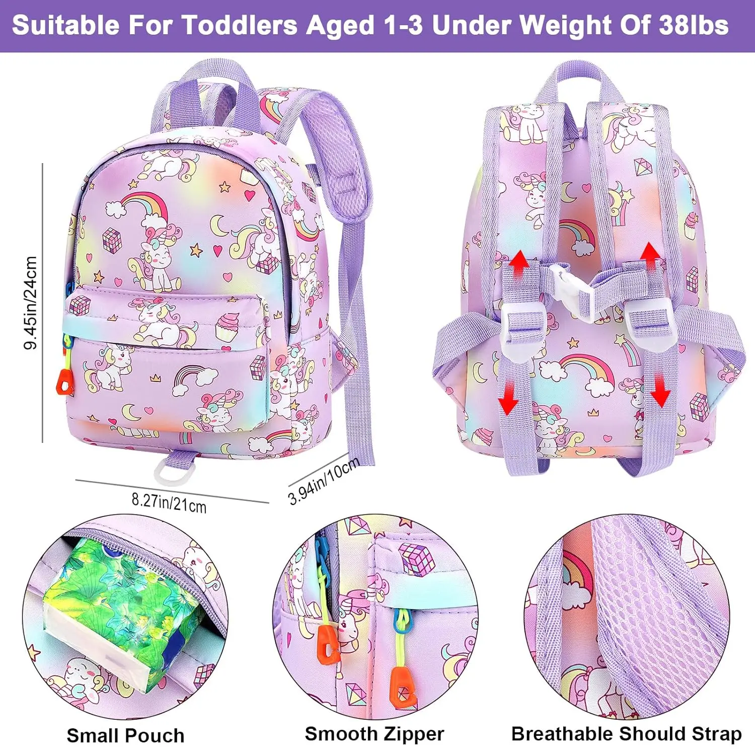 Toddler Harness Backpack Leash, Mini Unicorn Backpacks with Anti Lost Wrist Link, Cute Child Backpack Walking Leashes Keep Kids Close Rope Tether Rein for Baby Girls to Outdoor Travel Toddler Harness Backpack Leash, Mini Unicorn Backpacks with Anti Lost Wrist Link, Cute Child Backpack Walking Leashes Keep Kids Close Rope Tether Rein for Baby Girls to Outdoor Travel