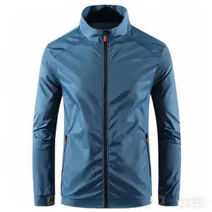 Men's UPF 50+ Sun Protection Jacket Lightweight Stand Collar Outdoor Fishing Cycling Skin Coat