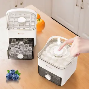 Portable ice maker with storage drawer - used for quick freezing cocktails, juices, household and kitchen ice trays