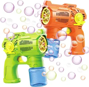 Tornado Bubble Blaster 2-Pack - Green & Orange Bubble Machines with Bubble Solution and Batteries Included