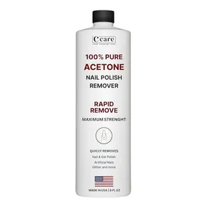 100% Pure Acetone Nail Polish Remover | Professional Quality | Easy To Use | Rapidly Removes Natural, Gel, Acrylic, shellac, and Glitter Nails | 8 Fl oz