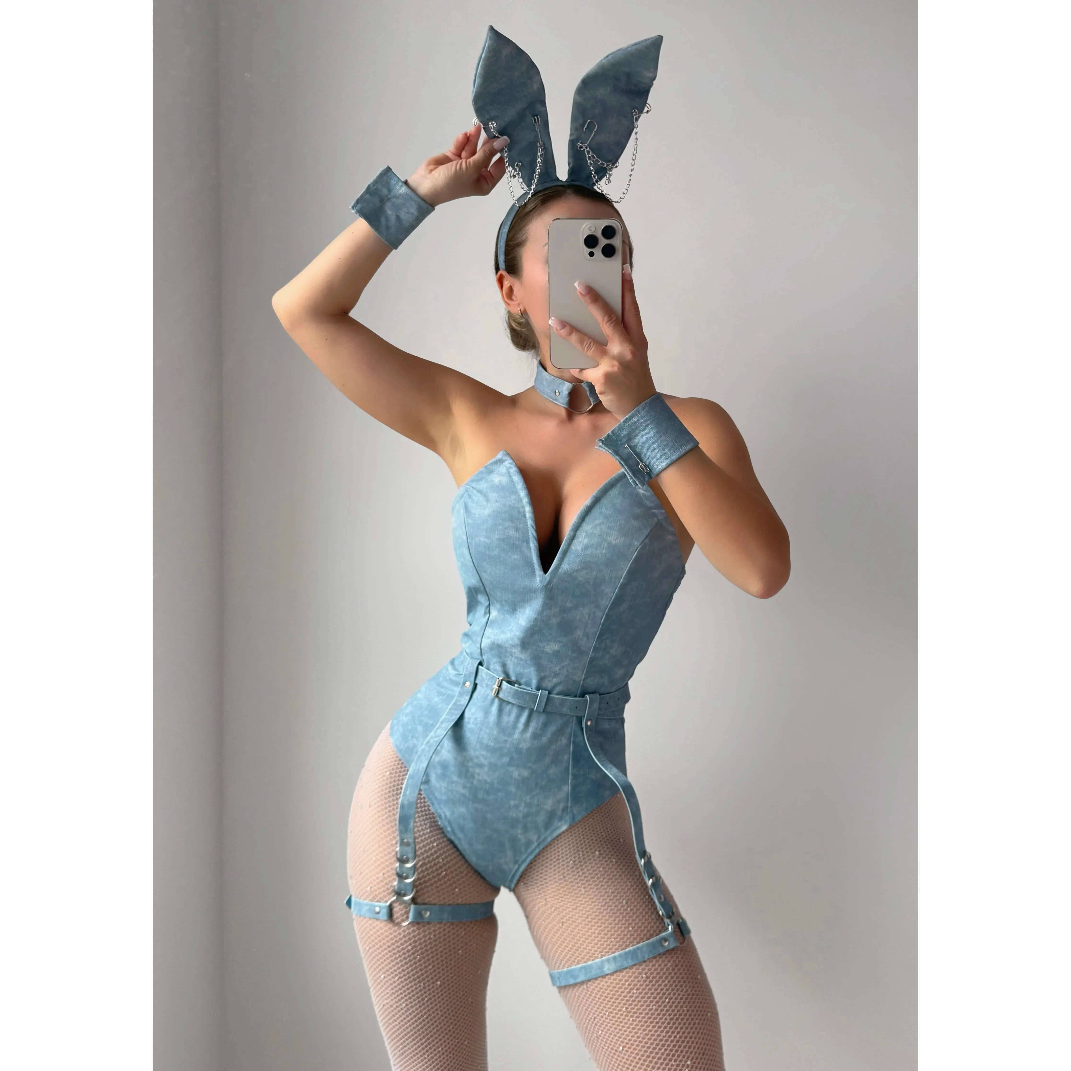 HOP IT LIKE IT'S HOT DENIM BUNNY HALLOWEEN COSTUME