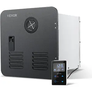 VEVOR RV Tankless Water Heater, Instant Shower with 15 x 15 inches Black Door and Remote Controller, 42000BTU Optimized Comfort Performance Hot Water, Ideal for RVers' Family Everyday Use