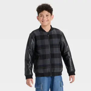 Boys' Plaid Bomber Jacket - Cat & Jack
