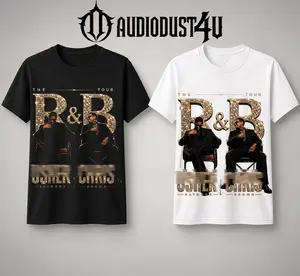 AudioDust4U 2026 Raymond & Brown Tour V9 Men's Short-Sleeve T-Shirt - Duo Concert Merch, Urban Hip Hop Soul Streetwear, Gift for Breezy Fans
