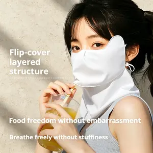 New ice silk sun protection face mask, magnetic, breathable, UV protection, sunshade, neck and eye protection, can be used for drinking water.