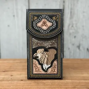 Black “Toro” Western Leather Phone Holster with Genuine Cowhide | Made in Mexico