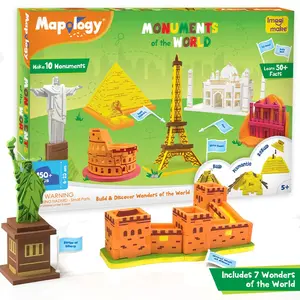 Imagimake Mapology Monuments of World | 3D Puzzles for Kids Ages 8-10 | Learning & Educational Toys for 5-7 | Puzzles for Ages 4-8 | Christmas Geography Gifts for Kids