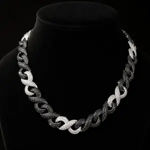 VEX Panda Infinity Cuban Link Necklace – 15mm Two-Tone Chain