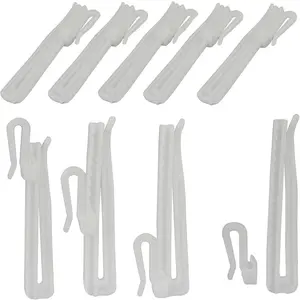 30 pcs Adjustable Curtain Hooks for Drapes Depth Pinch Pleat Locking Curtain Tape Clip Hooks Door Curtain and Shower Curtain Plastic Hooks Shower Curtain Hooks Rust Proof (85mm Adjust Hook)
