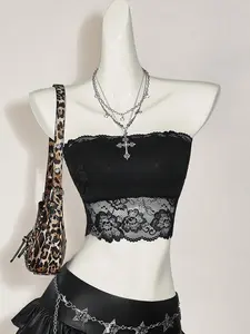 VYNCEVYNCE Sexy Lace Bandeau Top,Rave Top