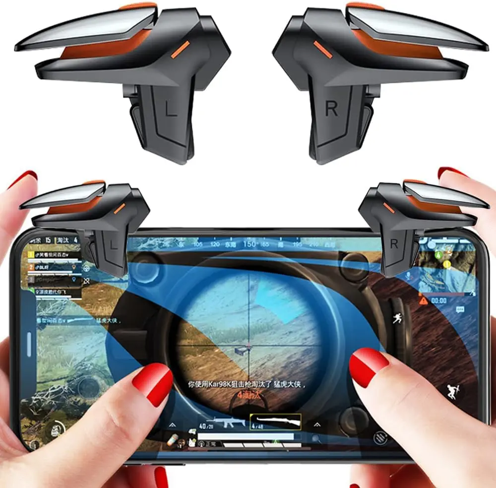 PUBG Mobile  Triggers, High  Shoot Aim Gaming Controller Gamepad Grip Joysticks Buttons, Support iOS/Android Smartphone