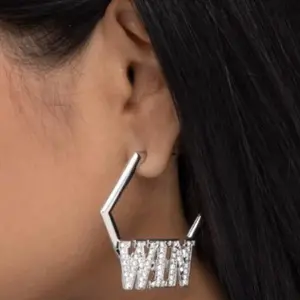 Everything to Win - White Fashion Statement Earrings