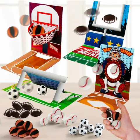 28Pcs Sports Game Erasers with Kids Valentines Cards for Classroom Exchange 2025 Valentine Exchange Cards
