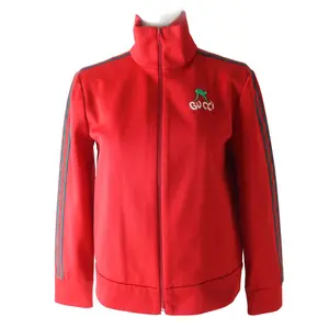 Pre-owned GUCCI Cotton Small Leather Goods Cherry Pique Track Jacket Women's XS Red Green