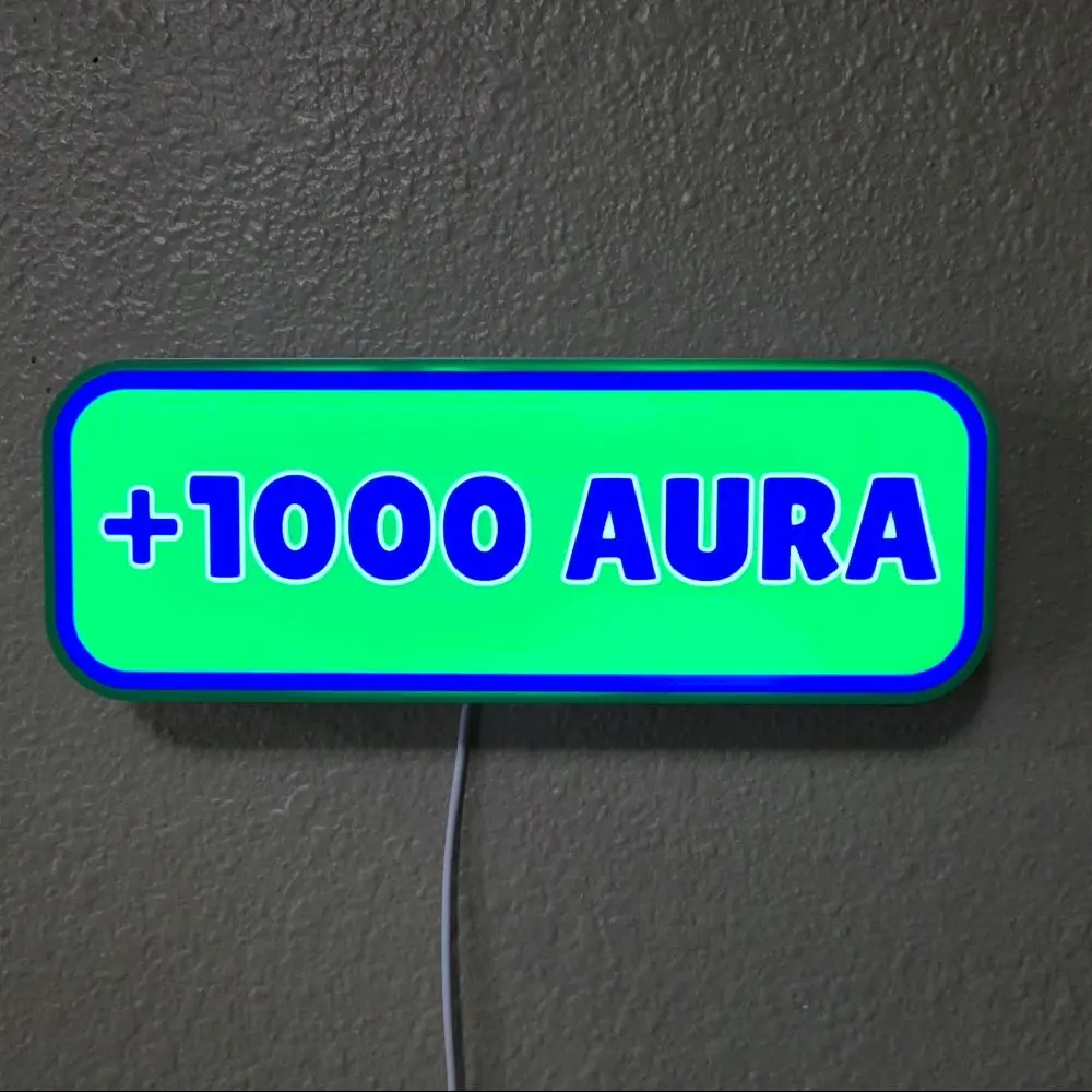 1000 Aura - Customizable LED Sign - 5V Dimmable Indoor Light with On/Off Button, Interchangeable Face Plate, Message & Color Changing for Teens’ Dorm Rooms, Indoor Use