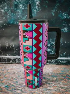 Purple Vintage Geo Flip Lid Tumbler Purple Vintage Geo Flip Lid Tumbler