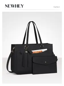 Laptop Bags for Women 15.6 Inch Work Bag Laptop Bags Business Briefcase with Clutch Women's Handbag Large Computer Bag PU Leather Zipper