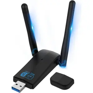 Wireless USB 3.0 WiFi Adapter for Desktop PC, AC 1300Mbps USB WiFi Dual-Band Network Adapter for PC with 2.4G/400Mbps 5G/867Mbps, 5GHz High Gain Dual Band 5dBi Antenna, Supports Win11/10/8.1/8/7/XP