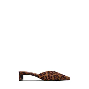 Danielle Mid Heel Mule Pumps - Leopard