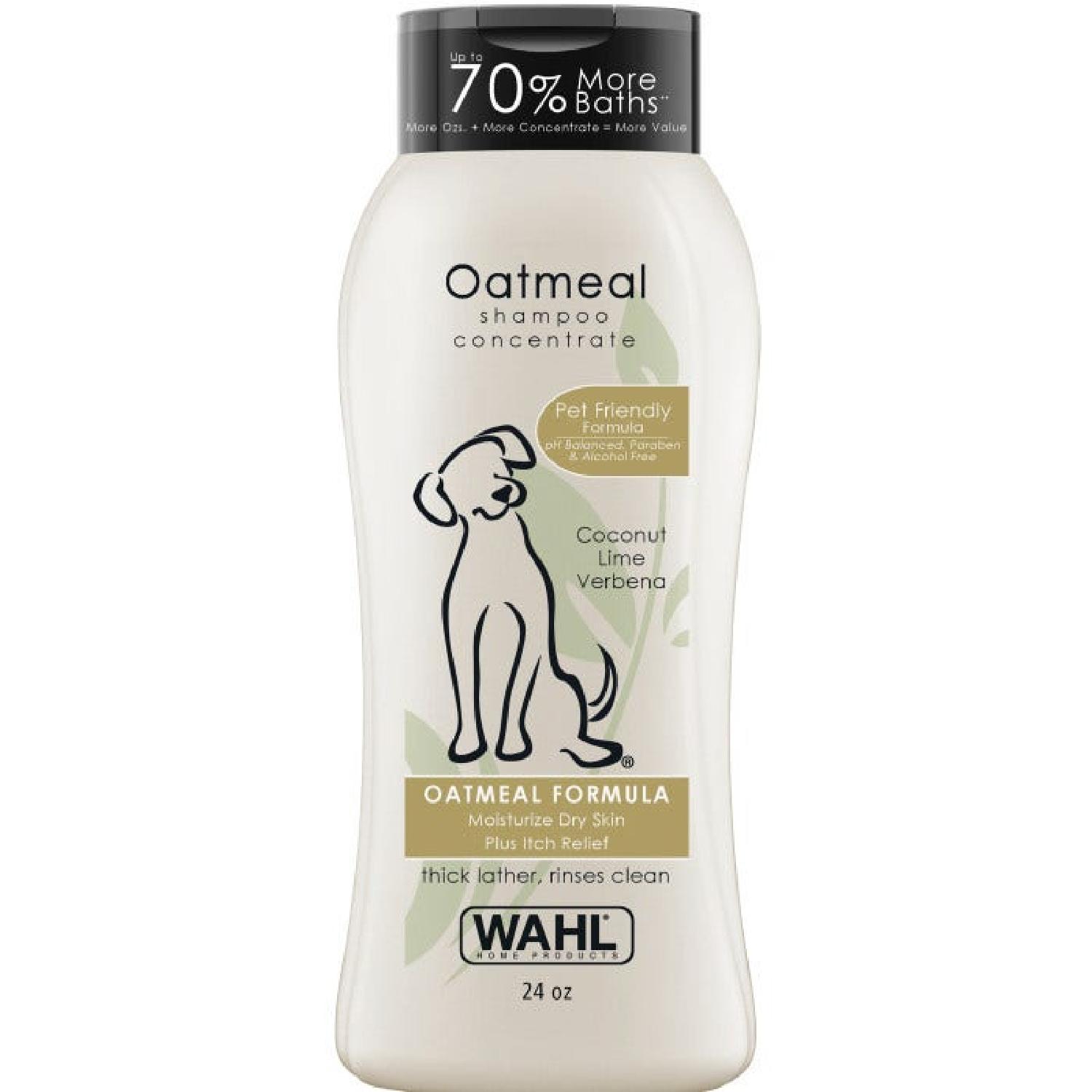 Wahl USA Dry Skin & Itch Relief Pet Shampoo for Dogs – Oatmeal Formula with Coconut Lime Verbena Scent & Pet Friendly Formula, 24 Oz - Model 820004A
