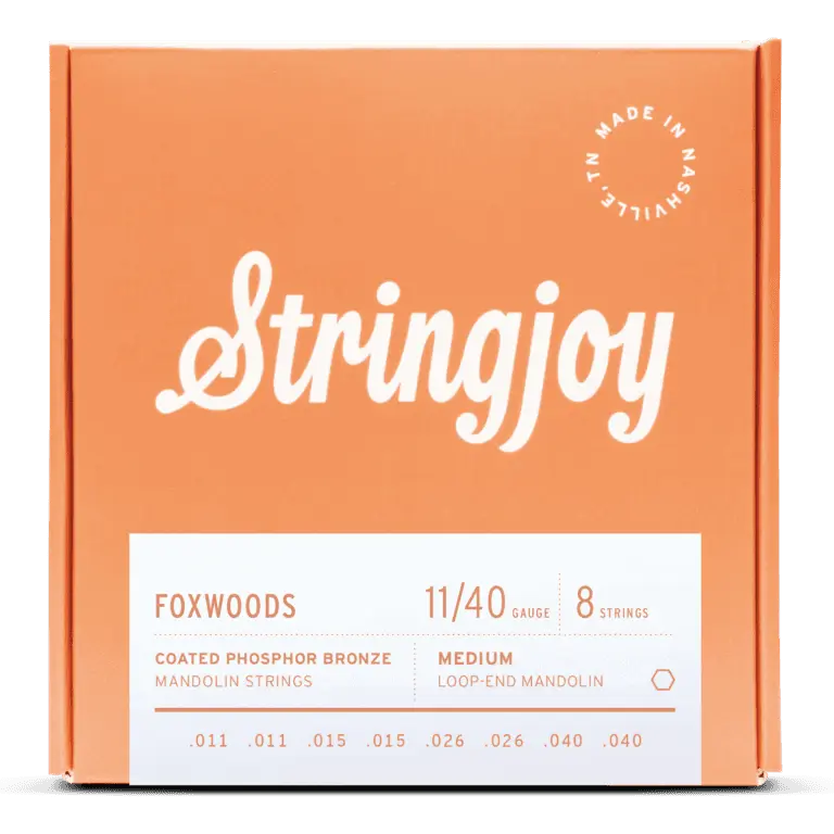 Stringjoy Mandolin Strings - Coated Phosphor Bronze, 11/40 Gauge, Coated Finish, PFAS-Free Coating, Folk & World Accessories, Outstanding Durability, Excellent Projection, Exceptional Playability (Foxwoods Music Accessories)
