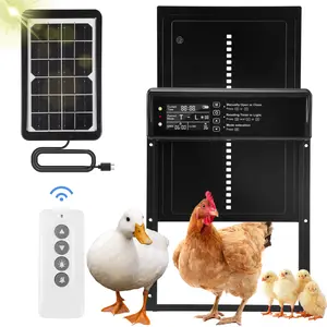 Solar Powered Chicken Coop Door, Automatic Chicken Coop Door with LCD Display & Timer & Light Sensor, Chicken Coop Door for Farm Animal & Poultry