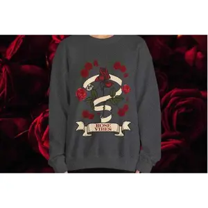 Valentines Sweatshirt, Roses Sweater, Roses Valentines Crewneck Sweatshirt, Gift for Couples, y2k Pullover, Romantic Roses Valentines Jumper