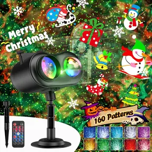 3 in 1 Christmas Outdoor Projector with Firefly & Ocean Wave Light, 160 HD Patterns, 3D Dynamic Waterproof Snowflake Projector w/Timer for Indoor Outdoor Christmas Decor Light Show