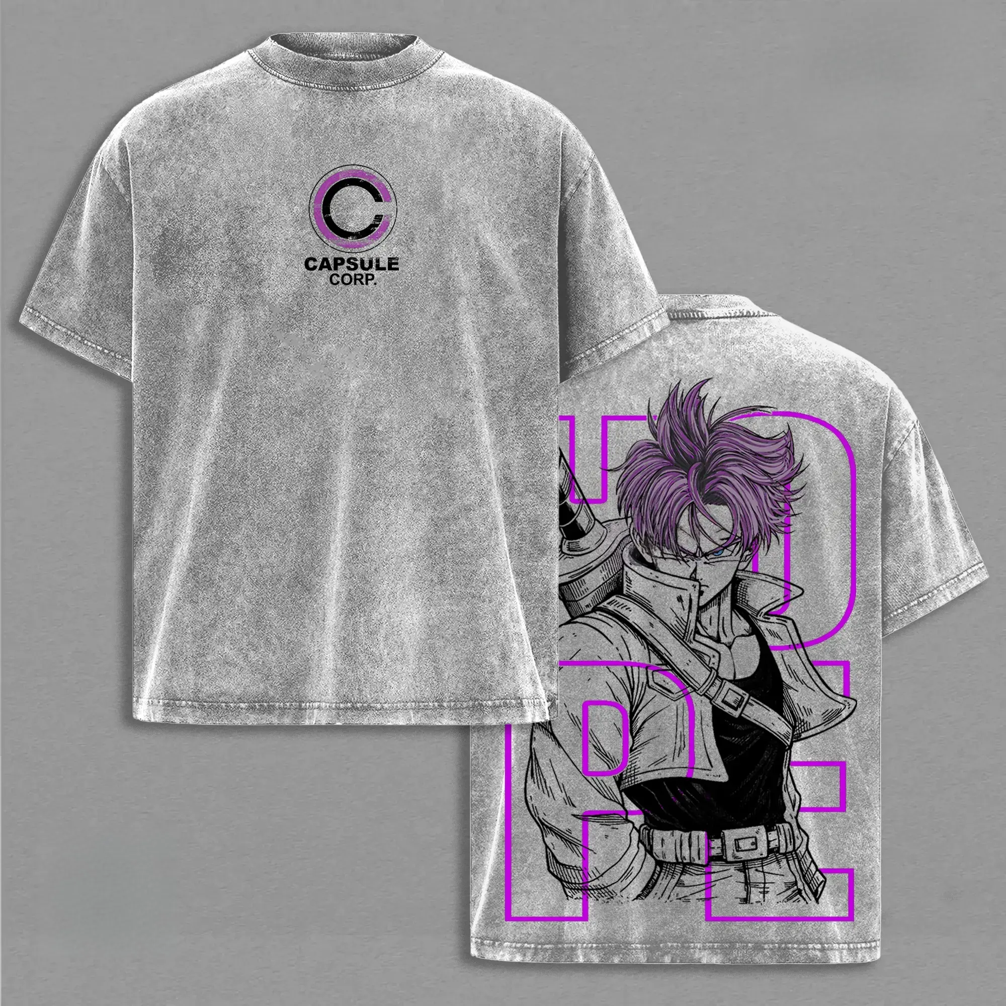 Trunks - DBZ Graphic Tee Vintage Washed Shirt Unisex Streetwear Anime Shirt Future Trunks Saiyan Tee DBZ Z Shirt Gift for Anime Lovers DBZ Fans
