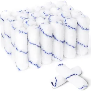 24 count 4 Inch Microfiber  Roller Covers, 1/3" Nap Mini Roller Refills, Lint-Free Small  Roller for Painting Walls, Cabinets, Doors, Furniture, , Trim,  Paints and Stains