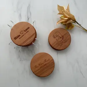 Personalized Wedding Gift Coasters Set-Custom Beech Wood Coasters-Custom Coaster-Housewarming Gifts-Engagement Bridal Shower New Home Gifts