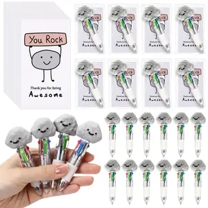 24/50 Sets You Rock Multicolor Pen 4-in-1 Colored Pen with Positive Cards Retractable Ballpoint Pen for Christmas Nurse Employee Appreciation Gifts Dumpster Fire Multicolor Pens for Teacher Coworkers School Classroom Office Supplies Creative Stationery