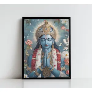 Vishnu Art, Hindu God Wall Art, VISHNU, Indian God, lord Narayana,Digital Print of Vishnu24x36inch(60x90cm) Unframe Canvas Poster Decor Room Artistic Ornaments Photo Decoration