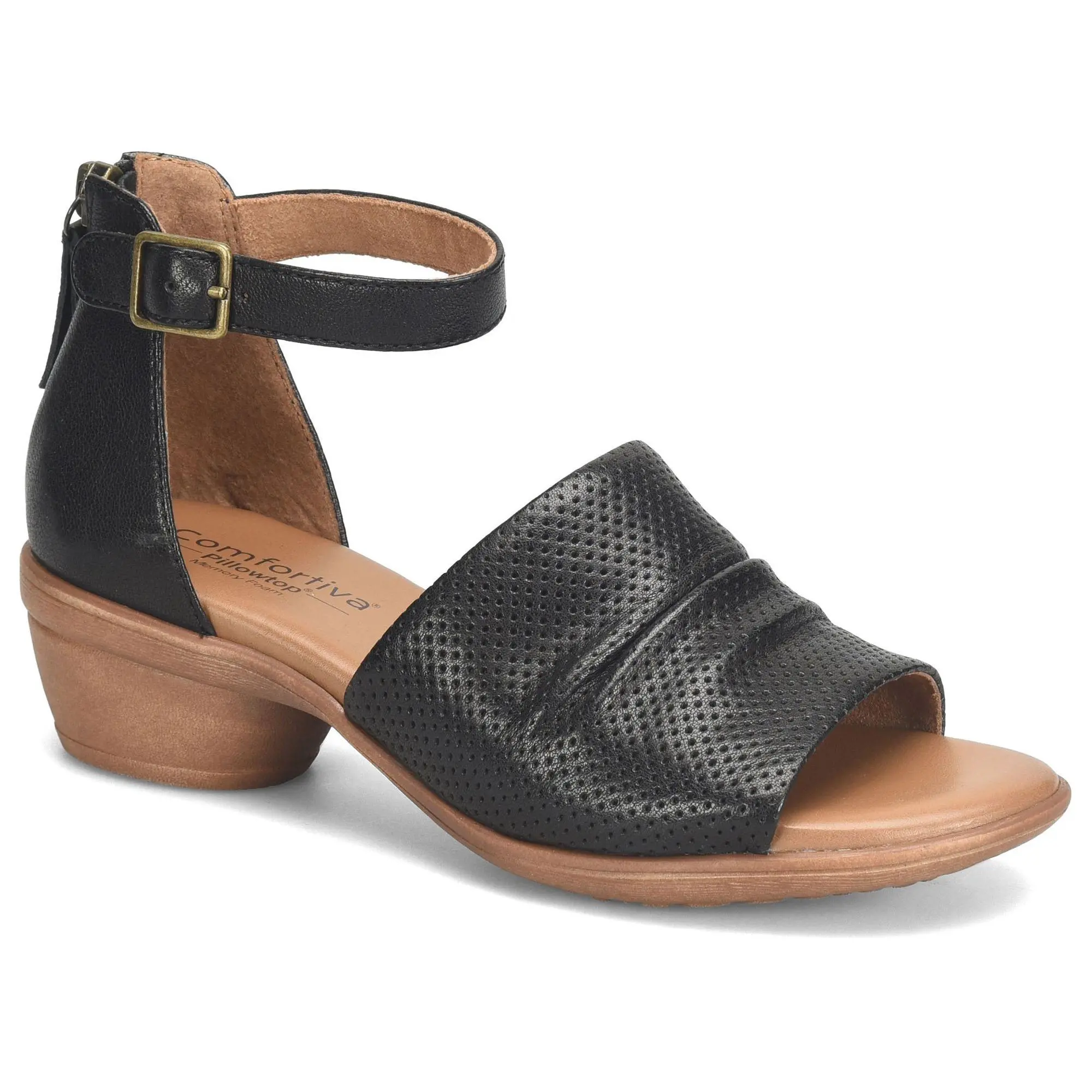 Comfortiva Leather Ankle-Strap Sandal - Newnan